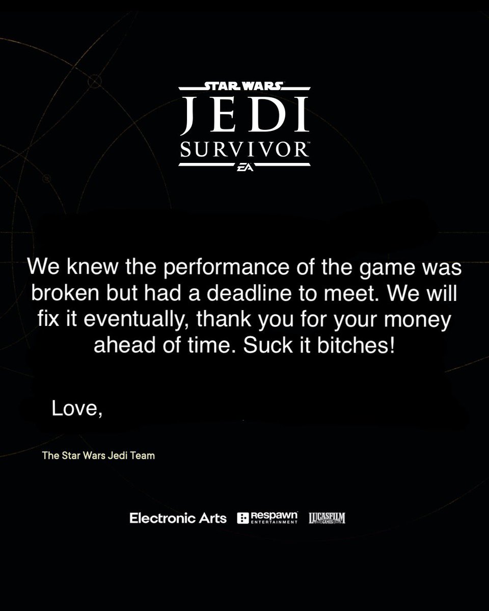 MarzzmanGaming's tweet photo. @EAStarWars What they really meant to say https://t.co/XMAJ6jYlOf