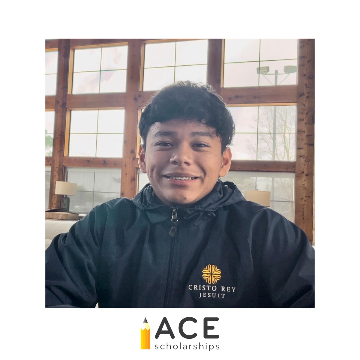 ACE Scholar Edwin is in 11th grade at partner school Cristo Rey Jesuit College Preparatory School in Houston, Texas. Edwin is grateful Cristo Rey provides the materials he needs to succeed and that his parents don’t need to worry financially after receiving his ACE scholarship.