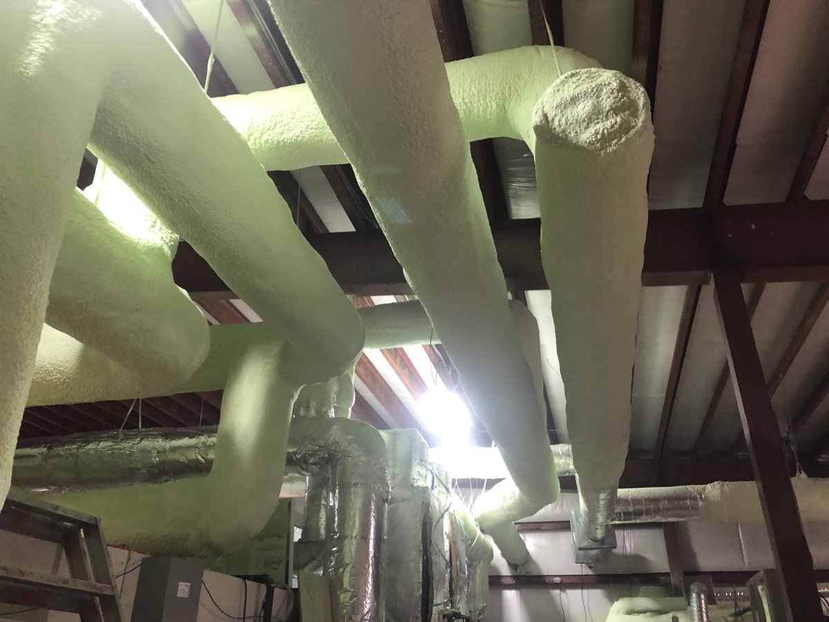 DaveSorokovsky's tweet photo. Spray foamed the duct work for a grow op. Client was thrilled that condensation stopped immediately. For spray foam or coatings contact https://t.co/xgtbAWbQNN 

#sprayfoam #quantumsprayed #BritishColumbia #vancouver https://t.co/B4lQy6yoQT