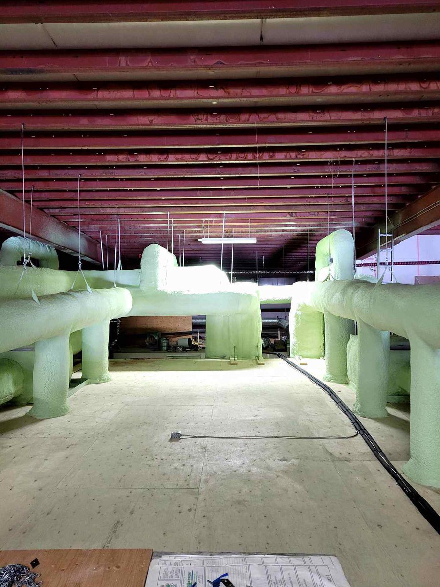 DaveSorokovsky's tweet photo. Spray foamed the duct work for a grow op. Client was thrilled that condensation stopped immediately. For spray foam or coatings contact https://t.co/xgtbAWbQNN 

#sprayfoam #quantumsprayed #BritishColumbia #vancouver https://t.co/B4lQy6yoQT