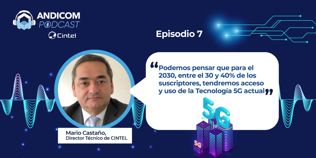 ANDICOM's tweet photo. Hoy @MarioCastano, Director Técnico de @CINTELColombia, nos cuenta cómo este tipo de tecnología está tomando un rol más relevante en la cotidianidad, el sector empresarial y en las ciudades inteligentes. Dale play a nuestro 7mo episodio aquí: https://t.co/AJGNKmLYv9 https://t.co/4GqNQ6kQh4