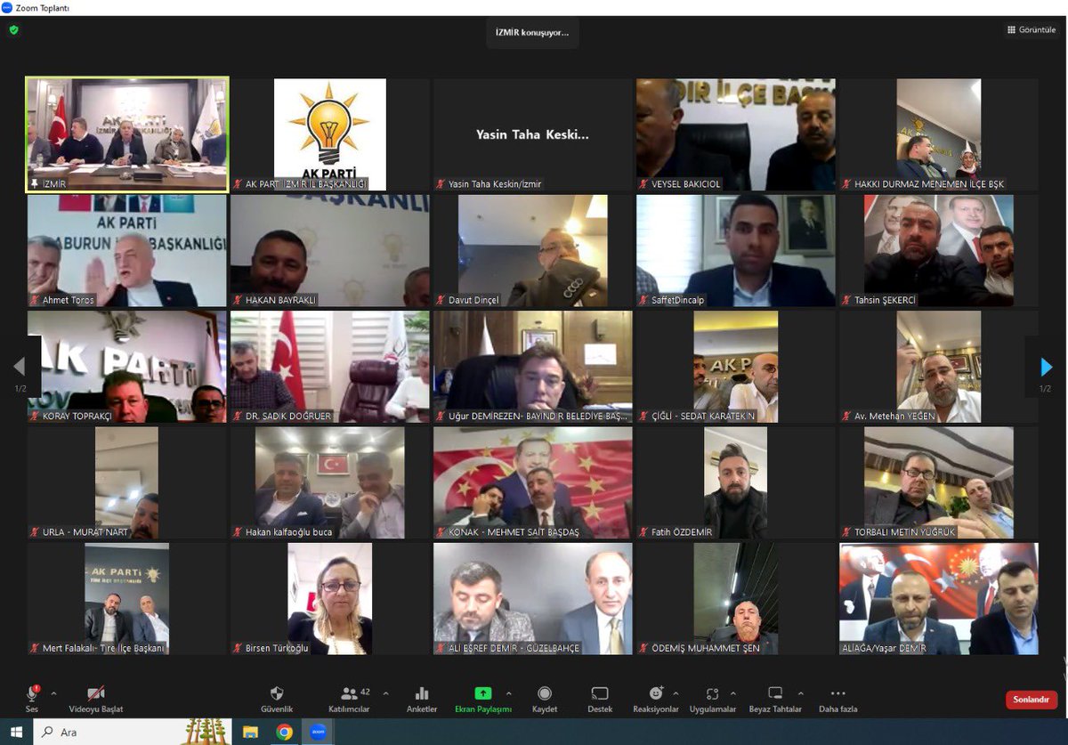 📍İlçe Başkanları/Belediye Başkanları Toplantısı 

Cumhurbaşkanımız ve Genel Başkanımız Sn <a href="/RTErdogan/">Recep Tayyip Erdoğan</a> ’ın teşrifleriyle yapacağımız miting öncesi İlçe Başkanlarımız, Belediye Başkanlarımız ve Miting Komisyonu Üyelerimizle video konferans yoluyla…

#ReisİzmireGeliyor 
#Hedef2023