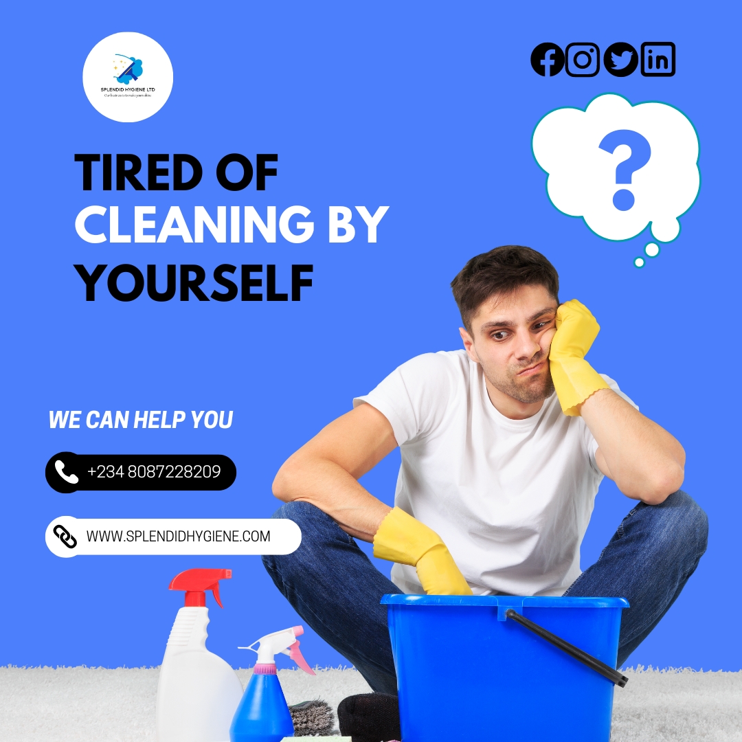 splendidhygiene's tweet photo. 🧼🧹 Tired of cleaning yourself? Let us take care of it! 🙌
📞 Call us at +234 8087228209 and schedule your cleaning appointment today! ✨ And don't forget to CLICK LINK IN BIO to learn more about our services and pricing. 💻

#cleaning #hygiene #homecleaning #cleaningcompany https://t.co/l4hwnJvLlM