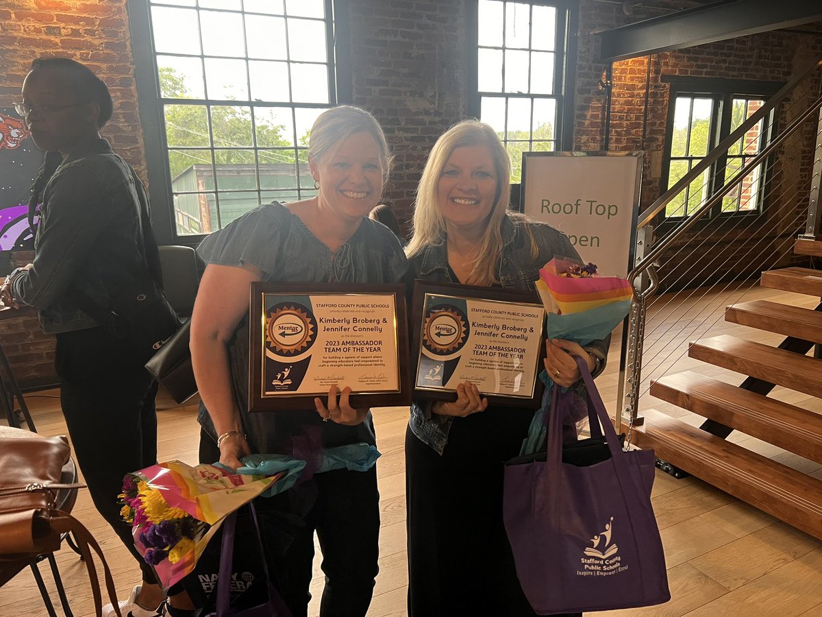 Congratulations to the Ambassador Team of the Year for SCPS!! Mrs. Broberg and Mrs. Connelly are incredible teachers who go above and beyond to mentor our new staff members. We are so thankful for them! #abesstrong #elevatestafford