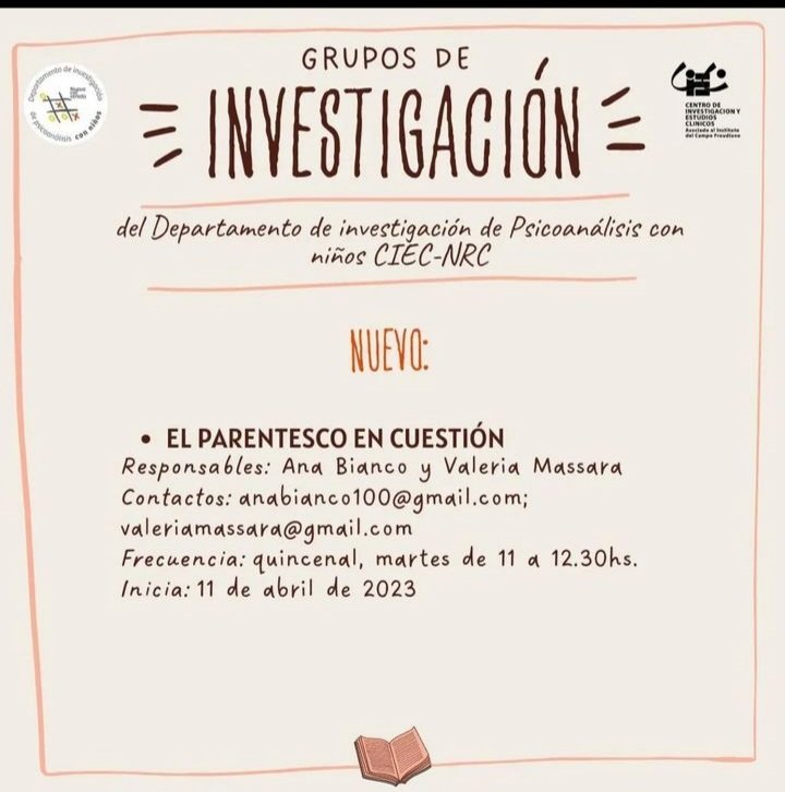 CbaCiec's tweet photo. 🪰💫Nuevos grupos de investigación del Departamento de Psicoanálisis con niños CIEC-NRC 🪰💫 https://t.co/5sEaiXUqX7