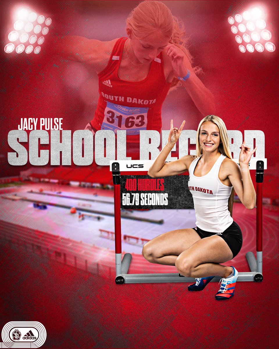 A Drake Relays W + a school record + a time that ranks 12th nationally! What a race for Jacy Pulse! ✨

#GoYotes x #WeAreSouthDakota 🐾