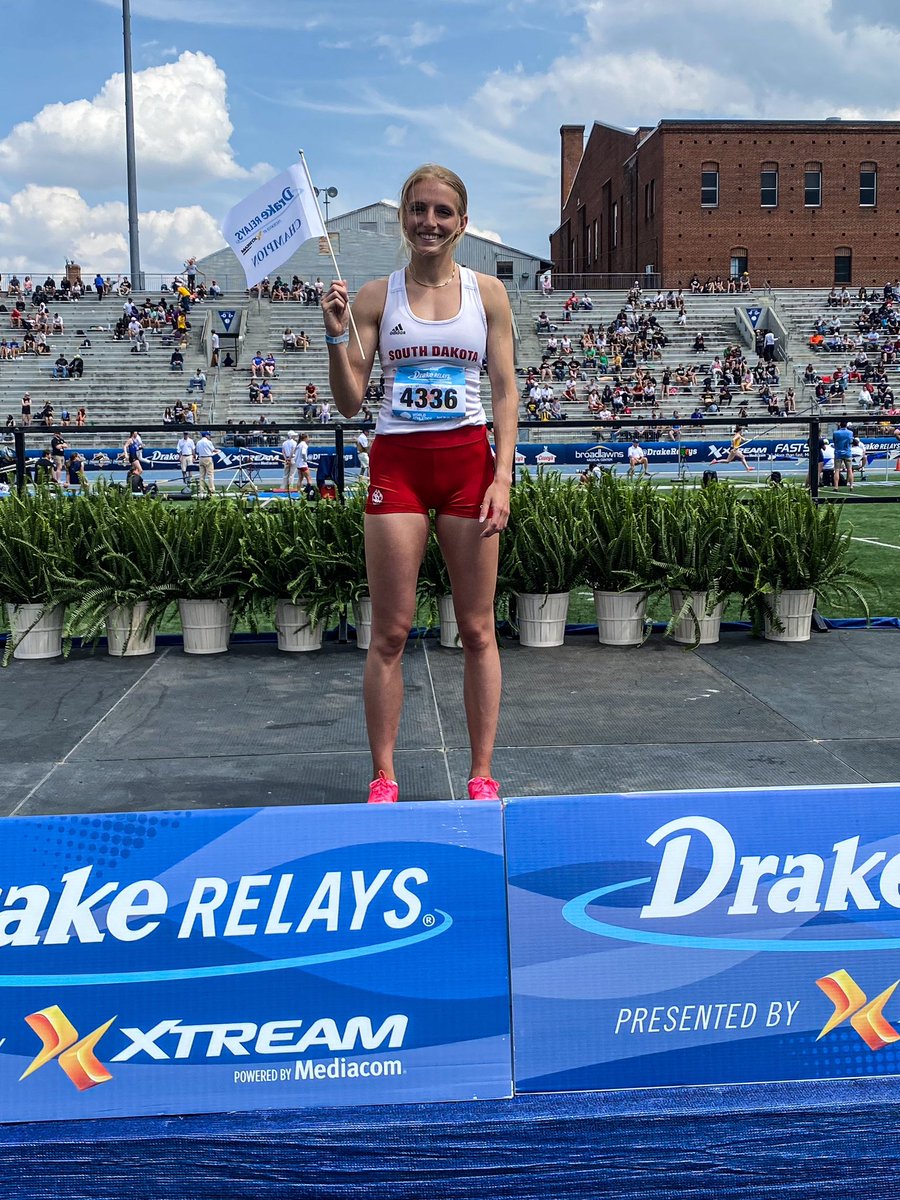 SDCoyotesXCTF's tweet photo. A Drake Relays W + a school record + a time that ranks 12th nationally! What a race for Jacy Pulse! ✨

#GoYotes x #WeAreSouthDakota 🐾 https://t.co/s1Orn31asz
