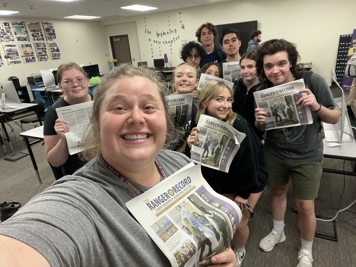 HOT OFF THE PRESSES! 📷
The first print edition of the Ranger Record is here! And they went fast!
If you are interested in learning more about how to join Ranger Media, reach out to journalism adviser Cortney Wood at cwood01@ems-isd.net.
