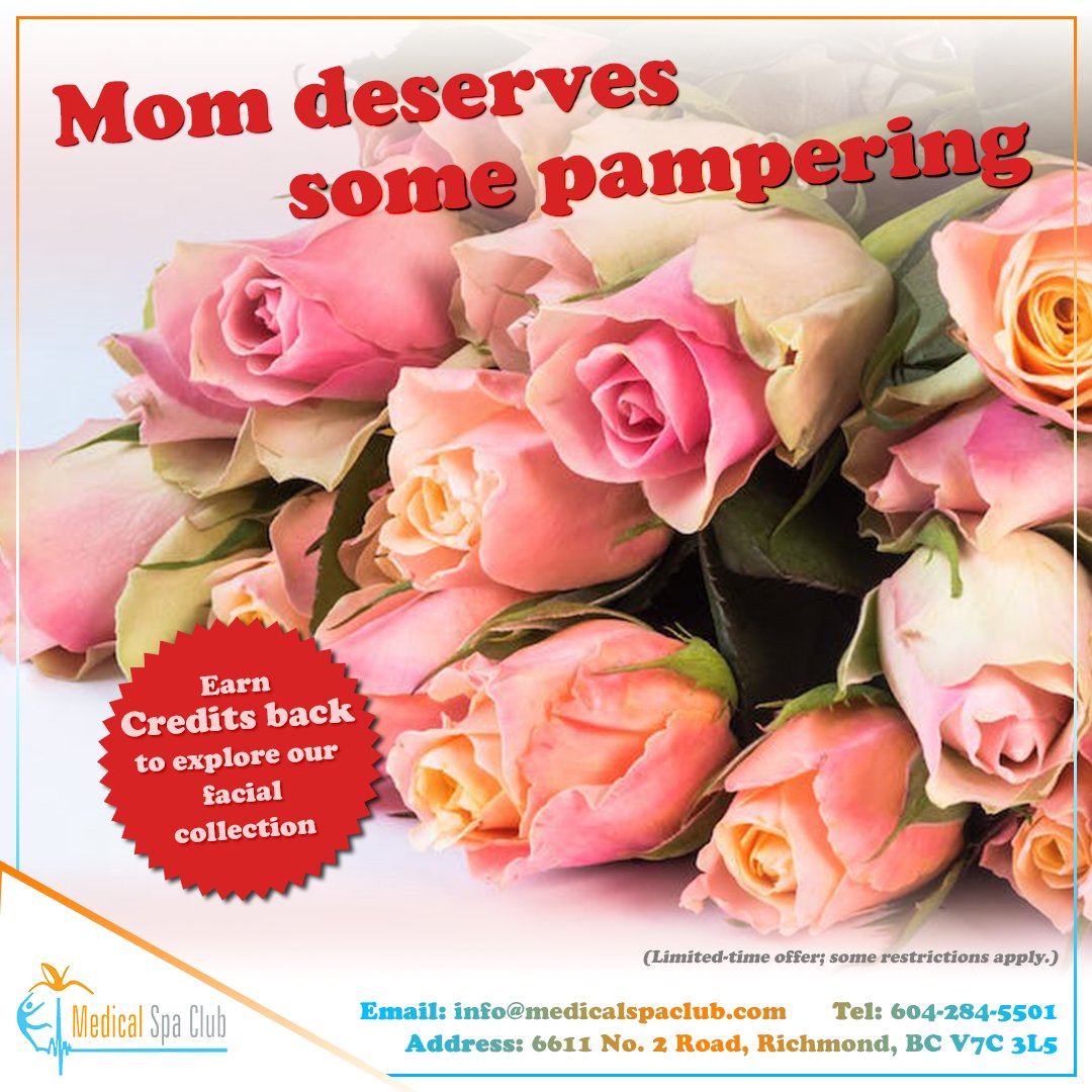 MedicalSpaClub's tweet photo. Spoil Mom with some facial retreats! It's the perfect time to explore our various specialty facials catering to her different needs and moods:

Earn 20% credits back from any facial. Credits can be used towards her next service at our clinic.

👉 https://t.co/Ai75GN4NeQ for info https://t.co/GzdHBeC0Eg
