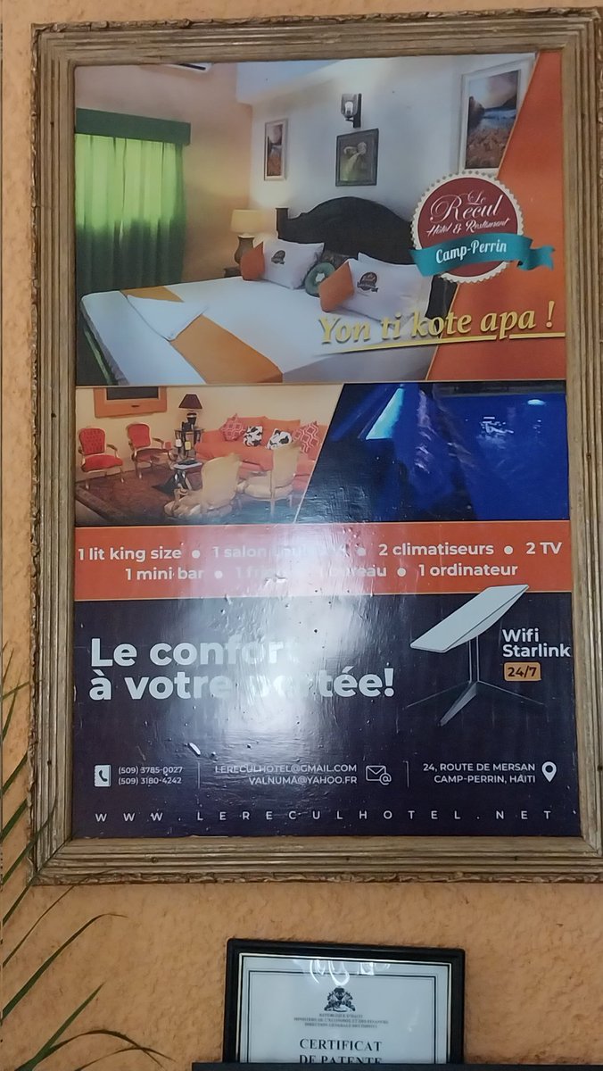 JohnnyJosephPro's tweet photo. Men kòman yo resevwa m Camp-Perrin. Wifi Starlink 😍 #LeReculHotel #Campperrin https://t.co/NhInkgEh87