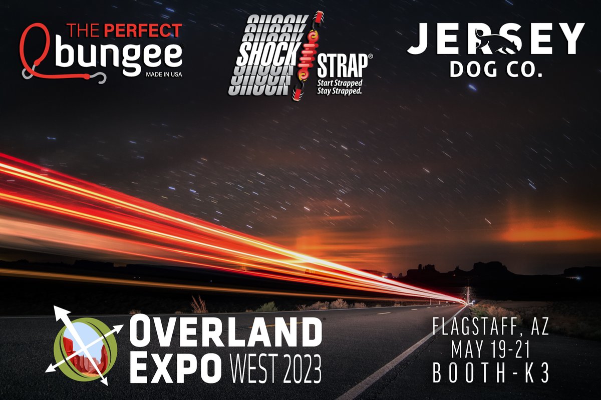 Bihlerflexllc's tweet photo. Visit us at Booth K-3 at Overland Expo West in Flagstaff, Arizona! Come check out our Bungees and ShockStraps. We would be happy to answer any questions about our products!

 #theperfectbungee #overland #overlanding #overlandwest #camping #offroad #arizona #flagstaff https://t.co/qr13xhBlIC