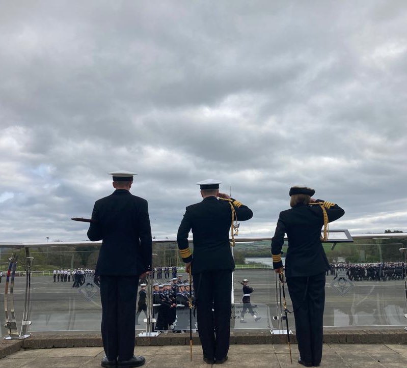 MartinJConnell's tweet photo. Always a tonic to take the salute at @HMS_Raleigh this time for Fisher 33 passing out parade. And BZ to Logs(CS) Kava Liliu for being awarded the Sapphire Trophy - all the more remarkable given that he swapped home in The Solomon Islands for a career in the @RoyalNavy https://t.co/6rsFXpaTOn