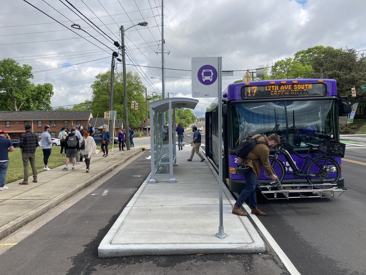 NashvilleDOT's tweet photo. Today we celebrated the completion of the 12th Ave S Complete &amp; Green Street project with district CMs @Sledgefor17 , @CashforCouncil, @freddieoconnell &amp; many more. 

Thank you to all that attended. 🙏 we look forward to delivering more complete &amp; green streets in Nashville! 👏👏 https://t.co/dHrNnDEmKc