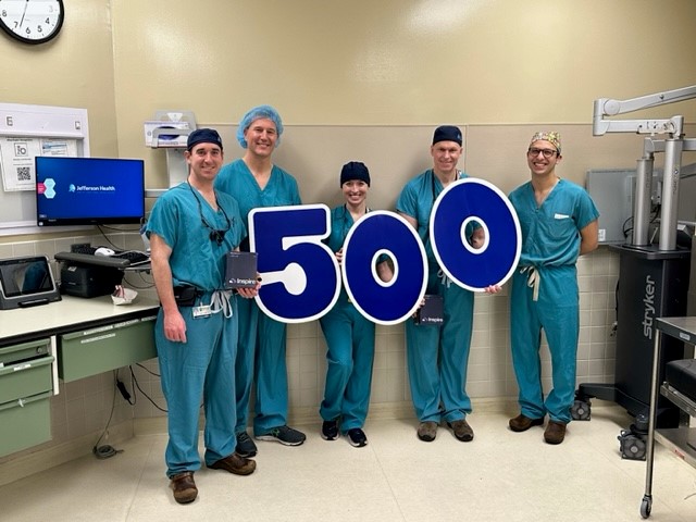 On February 2nd, we became the first to perform 500 Upper Airway Stimulation implants. The team, led by Dr. Maurits Boon &amp; Dr. Colin Huntely, celebrated with ENT Fellows Andrea Plawekci, &amp; Tom Kaffelberger, and Ryan Flannery. Congrats team! Learn more: fal.cn/3xOM2