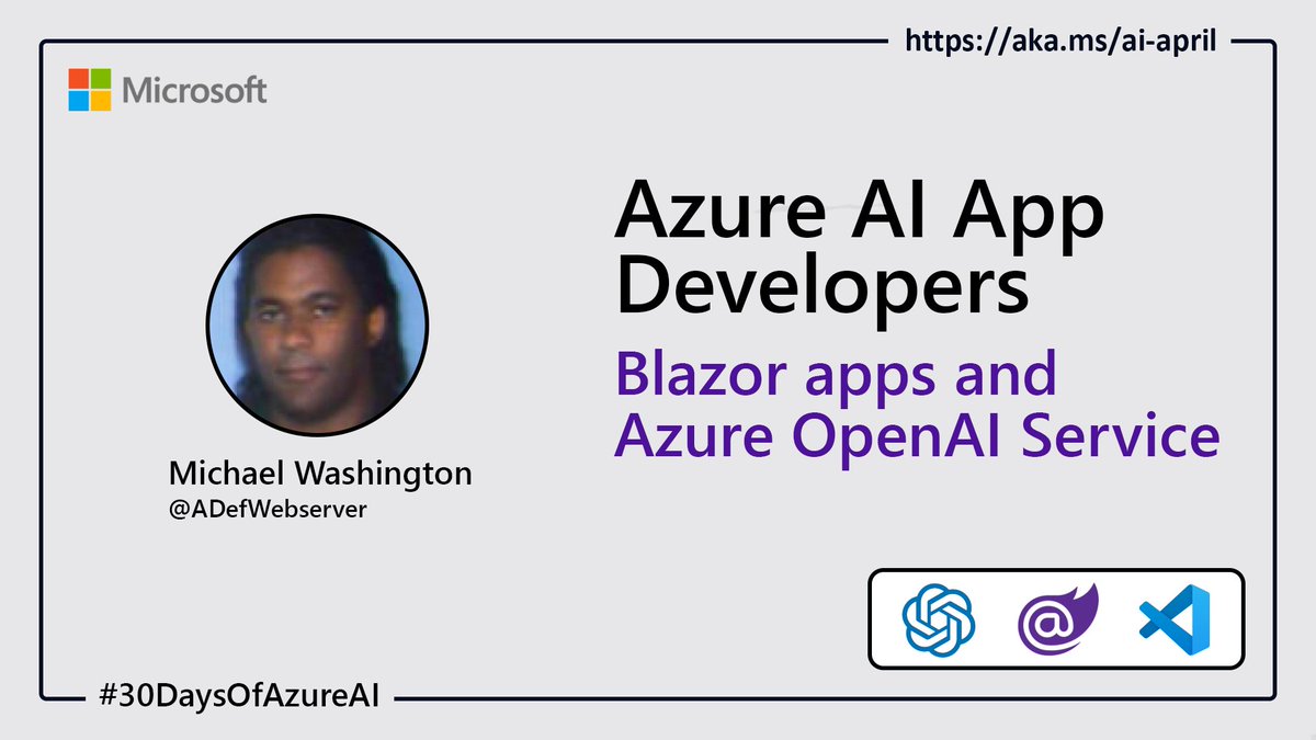msdevUK's tweet image. Learn how to build interactive web apps with Microsoft #Blazor and #AzureOpenAI Service. Get started today and take your web development to the next level. #30DaysOfAzureAI msft.it/6014gzWIe