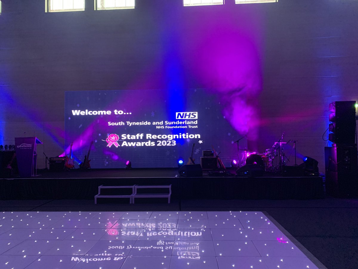 STSFTrust's tweet photo. The room is ready and the stage is set. It’s time for the @STSFTrust staff awards. A chance to recognise our amazing staff 🙌🏻 #TEAMSTSFT #NHS #ONETEAMONETRUST https://t.co/l6oLyKXwMS