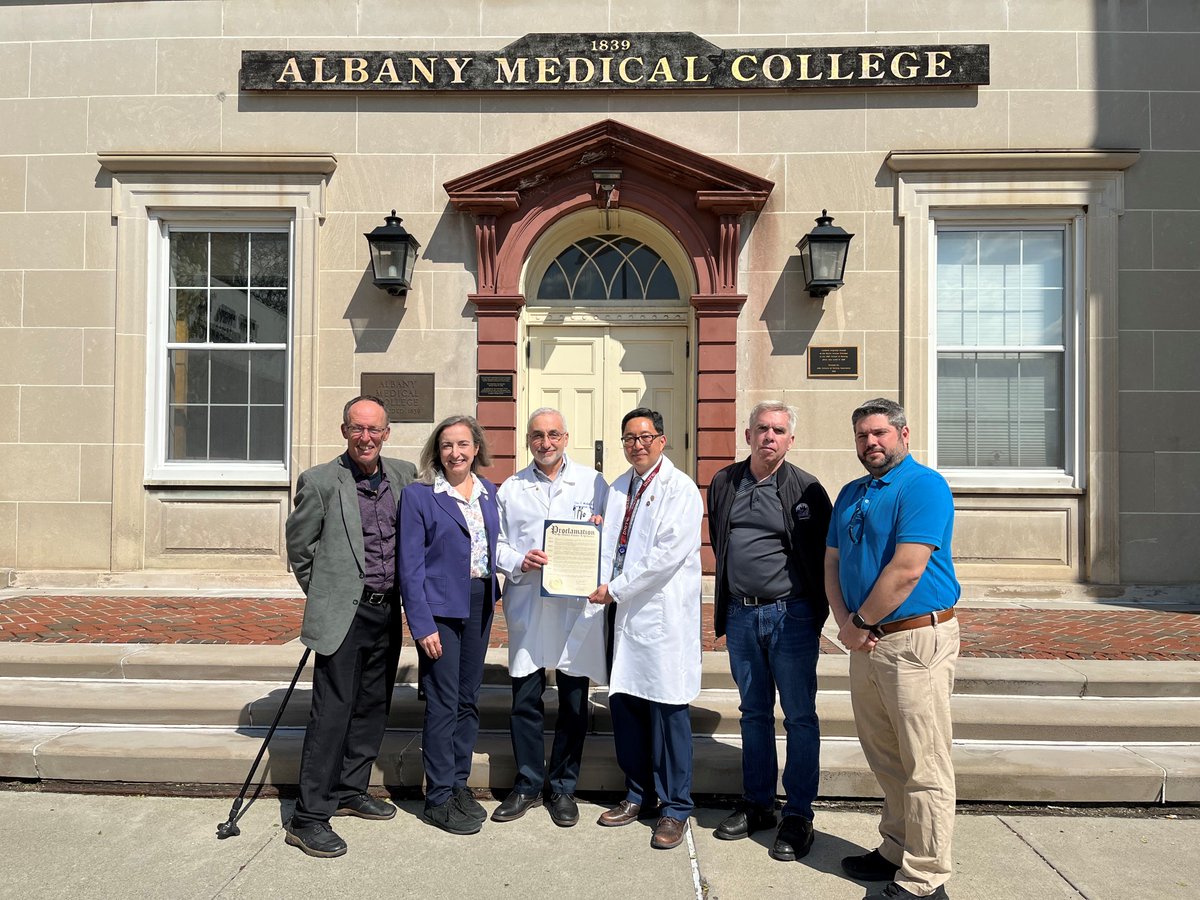 Albany Med Health System (@albanymed) on Twitter photo On behalf of the <a href="/AlbanyNYLeg/">Albany County Leg.</a>, legislators <a href="/VPlotsky/">Vicky Plotsky</a> and <a href="/mpeterforalbany/">Matthew Peter for Albany</a> presented Damian Shin, PhD and Eric Molho, MD a proclamation about #ParkinsonsDisease, in honor of their years of work researching and treating the disease. #ParkinsonsAwarenessMonth On behalf of the <a href="/AlbanyNYLeg/">Albany County Leg.</a>, legislators <a href="/VPlotsky/">Vicky Plotsky</a> and <a href="/mpeterforalbany/">Matthew Peter for Albany</a> presented Damian Shin, PhD and Eric Molho, MD a proclamation about #ParkinsonsDisease, in honor of their years of work researching and treating the disease. #ParkinsonsAwarenessMonth