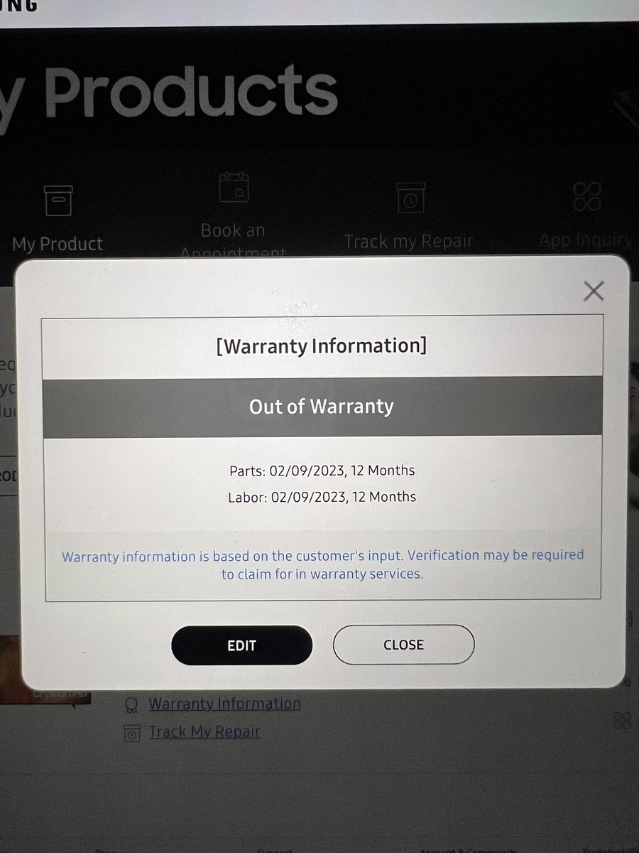 rezide23's tweet photo. @SamsungTV I bought SamsungTV UA55AU8100GXXP last feb 2022. After 1yr &amp; 2 mos dead pixels appears on my screen so i've check my registered product it says warranty is 24 mos then i book for service repair. After few days they change it to 12 mos now im out of warranty.pls explain https://t.co/mx4oillFdI