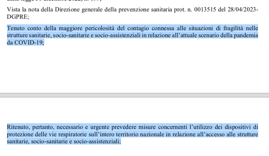 LongCovidItalia's tweet photo. 🔴#BREAKING Today 🇮🇹.@MinisteroSalute extends OBLIGATION of #masks in all social & health facilities throughout the national territory until 31.12.2023. We thank all the 🇮🇹actors who contributed to extend this measure of public health. #LongCOVID #CovidIsNotOver #COVIDisAirborne https://t.co/KLUabEX07J