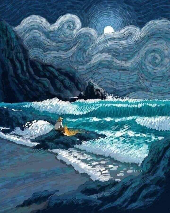 “The heart of man is very much like the sea, it has its storms, it has its tides and in its depths it has its pearls too.”  

── Vincent van Gogh, The Letters of Vincent van Gogh .
©️ Artwork:  alirezakarimimoghadam.