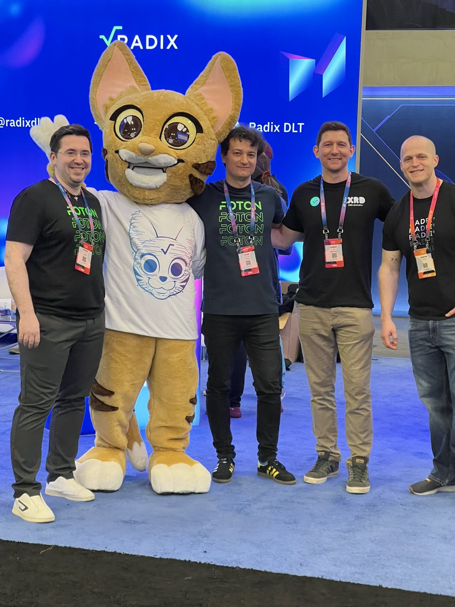 Bulgarin's tweet image. RT: @radixdlt RT @andrewjarrett: The @ociswap cat is out and about on the #Radix stand with other ecosystem participants. Can you spot the others …?   #DEFI #RadixDLT #blockchain #cryptocurrency
