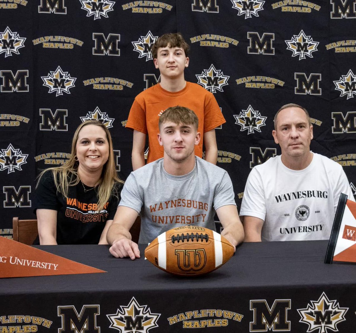 MapletownSports's tweet photo. Mapletown Senior Landan Stevenson has signed a Letter of Intent to further his academic and football career at Waynesburg University.
We are extremely proud of Landan and his accomplishments! Wishing you all the best at the next level! @LandanStevenson https://t.co/5ua3t3ZKk4