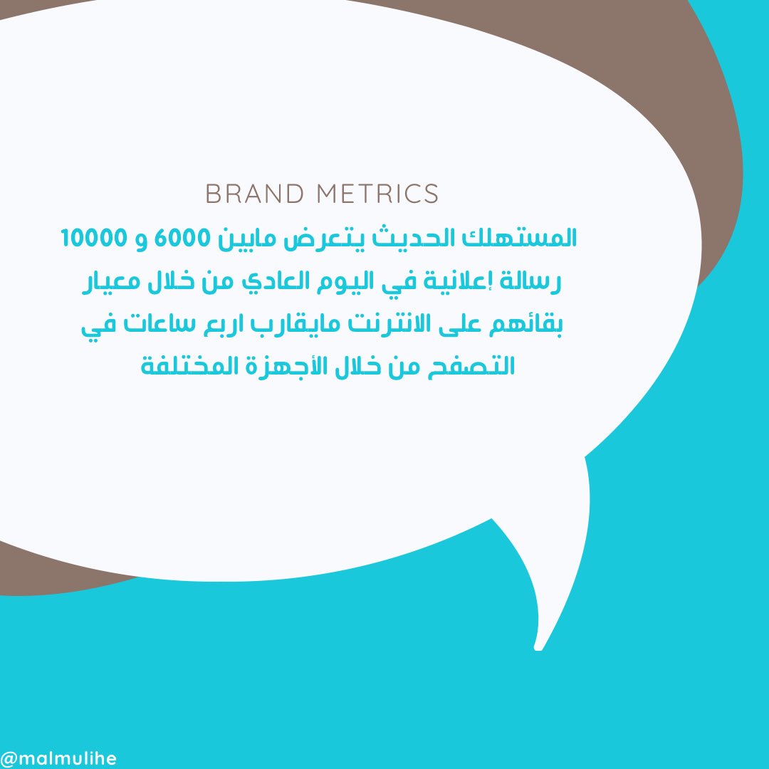 حسب دراسة أجريت من قبل "brand metrics" المتخصصة في قياس أثر العلامات التجارية..
<a href="/Mkt_Art/">فن التسويق | MKT_ART</a> 
توضح لك الحجم الهائل للرسائل والإعلانات اللي يتعرض لها المستهلك الحديث 🏃🏻‍♂️.