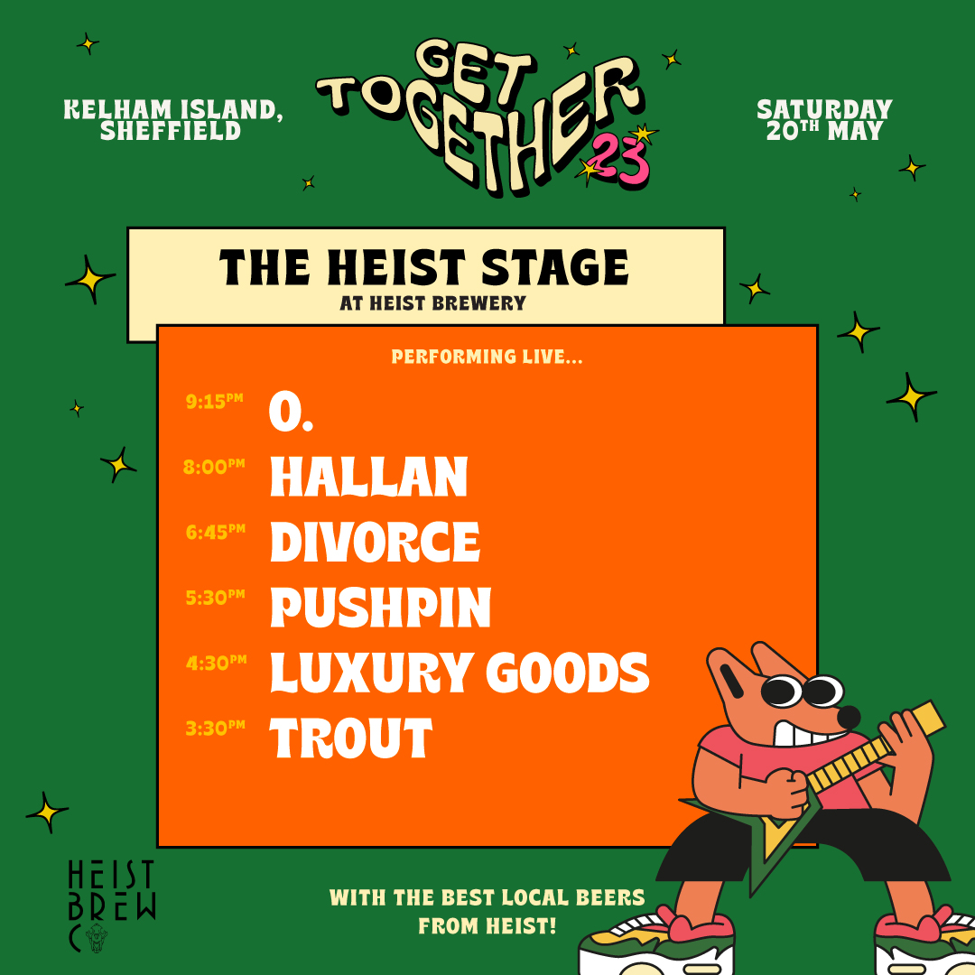 Sheffield! We can’t quite believe it’s only 3 weeks till <a href="/gettogetherfest/">Get Together</a>. 

We’ll be playing The Heist Stage at 4.30pm - and it would be very lovely to see you there! 

Tickets are almost sold out so grab yours from gettogetherfestival.com ♥️