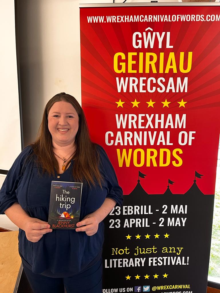 WrexCarnival's tweet photo. The most heard remark after @JennyBlackhurst's event was "You should do stand-up"! A brilliant storyteller, humorous and all-round lovely author - we loved having you join us today at #WrexhamLibrary for #WrexCarnival. #TheHikingTrip https://t.co/VWcYcZ1y6K