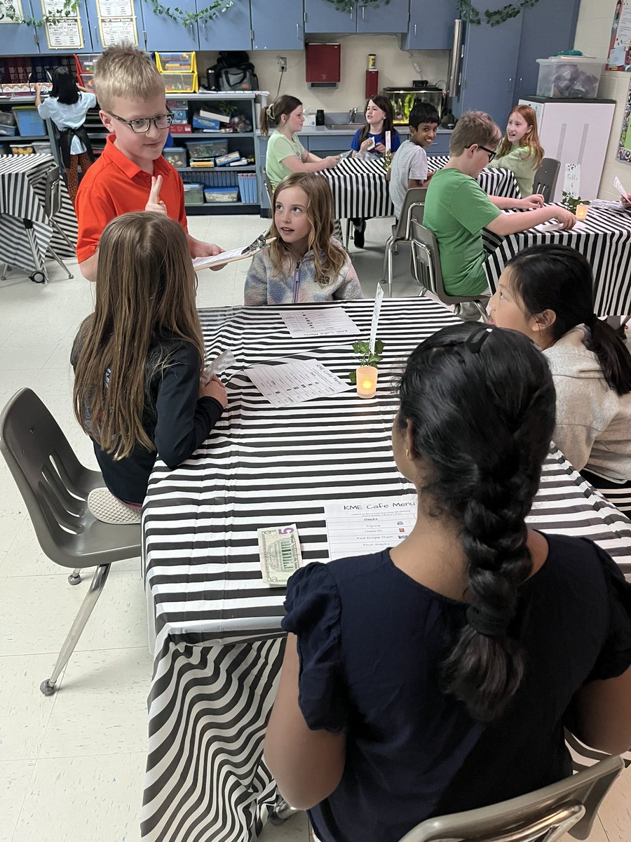 ImmermanInKings's tweet photo. Our kids had the BEST time at the KME Cafe in Mr. K’s class! Our rating is a ONE MILLION out of ten! 🤩 @KMEKnights @Kings_Schools https://t.co/f1oVhzQ06M
