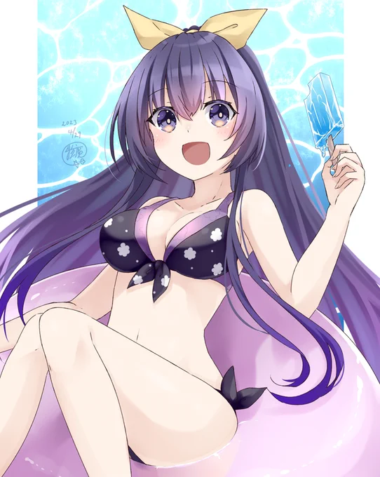 60/100日  #デート・ア・ライブ  ゲーセンで水着十香取れたので、描いてみた。 シンプルで可愛い