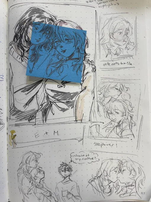 stelle + march 7th in the sketchbook 