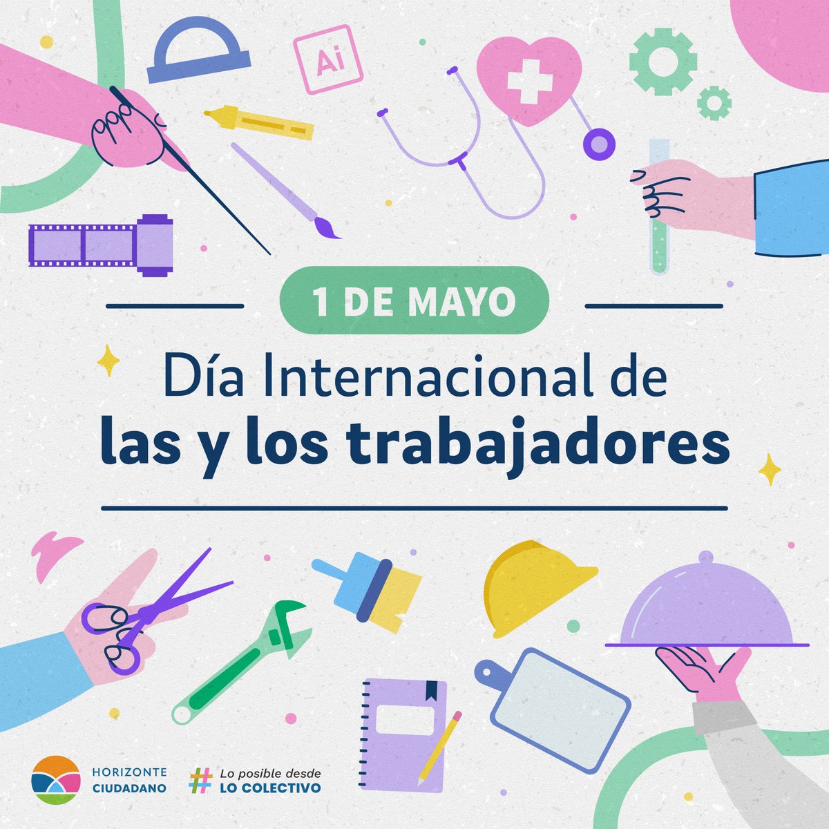 🗓️ 1/05 | En este #DíaDelTrabajador, recordamos que el trabajo es una parte fundamental de nuestra vida y que debemos luchar por condiciones laborales justas y dignas para todas las y los trabajadores. ¡Celebremos hoy y sigamos trabajando juntos por un futuro más equitativo!🙌💫