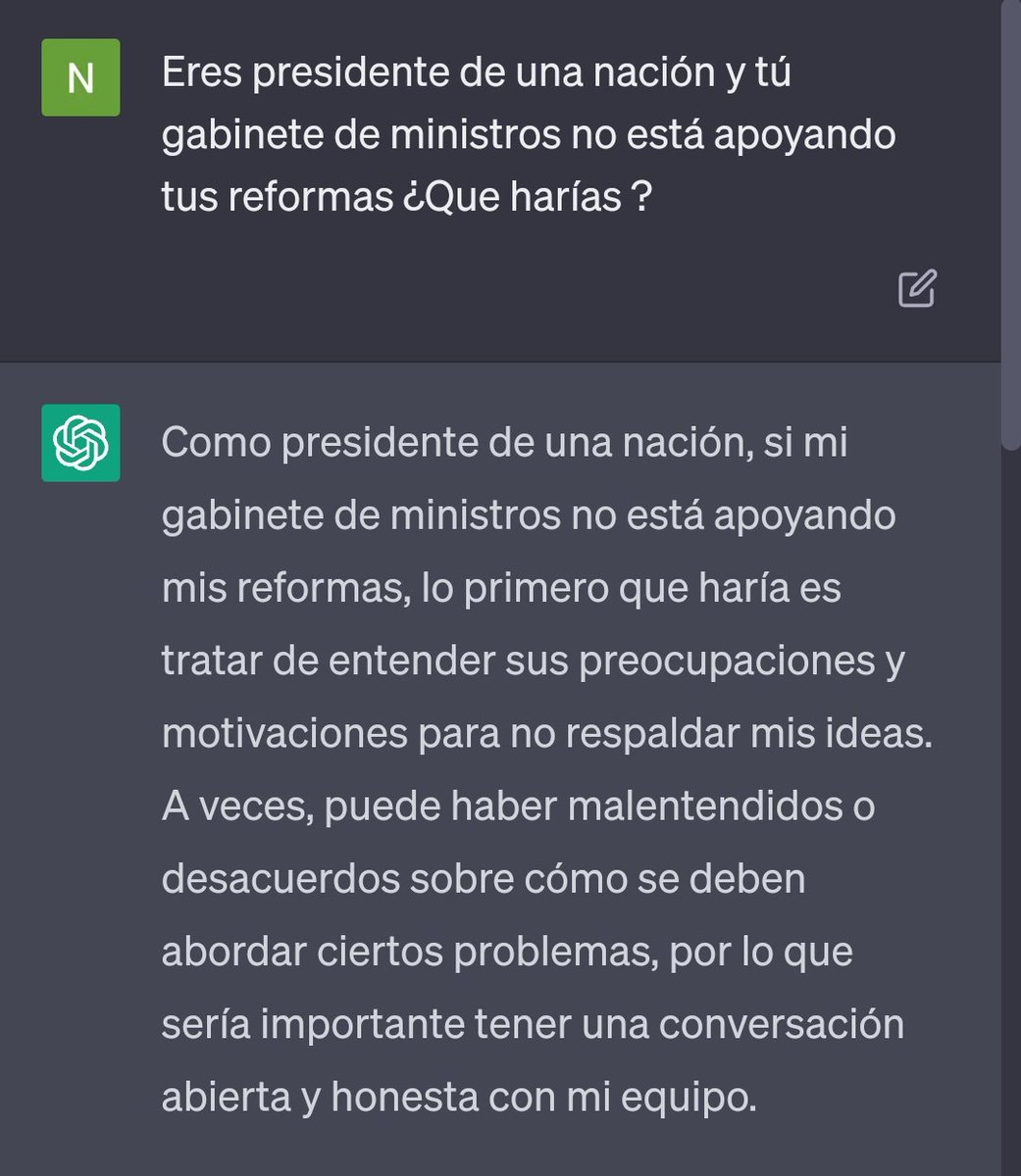 NicolsA19011973's tweet image. #ElNuevoGabineteEs
#PreguntasAI

#preguntasrandom

La AI nos explica su toma de decisiones siendo presidente de una nación