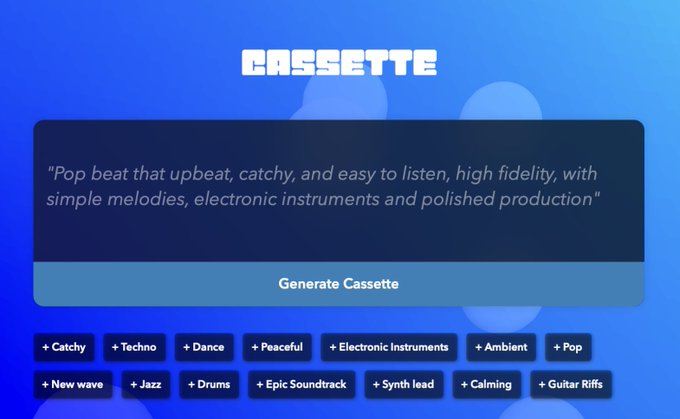 CassetteAI, פלטפורמת מוזיקה מופעלת בינה מלאכותית ליצירת מוזיקה