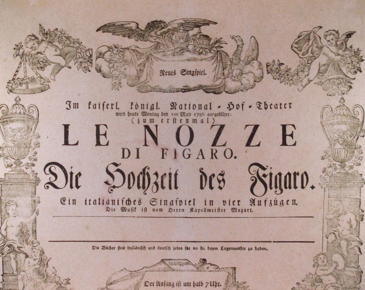 May 1, 1786 — Wolfgang Mozart 's opera «The Marriage of Figaro» premiered at the Burgtheater in Vienna