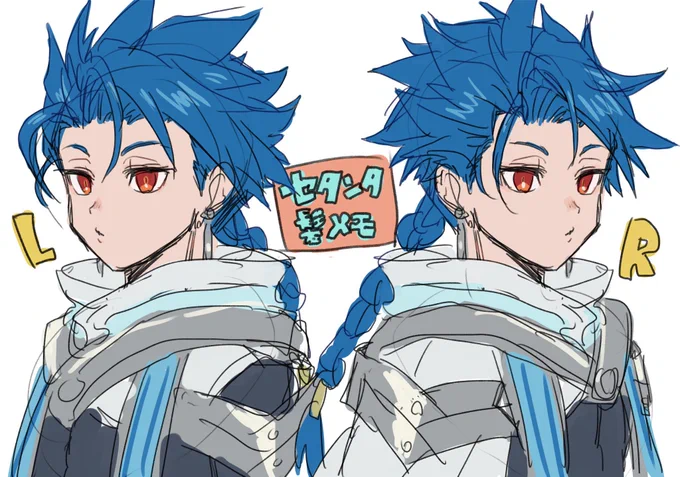 2年前描いたセタンタ髪メモ