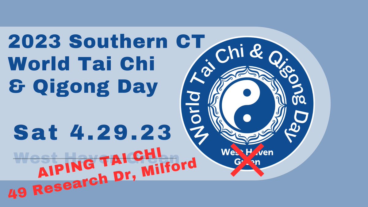 thestressbender's tweet photo. Bad news: Tomorrow's Southern CT World Tai Chi and Qigong Day event is rained out. Good news: I'm moving it inside my place and will now be able to livestream it! Watch on https://t.co/ikfgp8YSQI or https://t.co/Cw2ikkLwS4. Program schedule is all in EST. https://t.co/E1cLbvuyLF