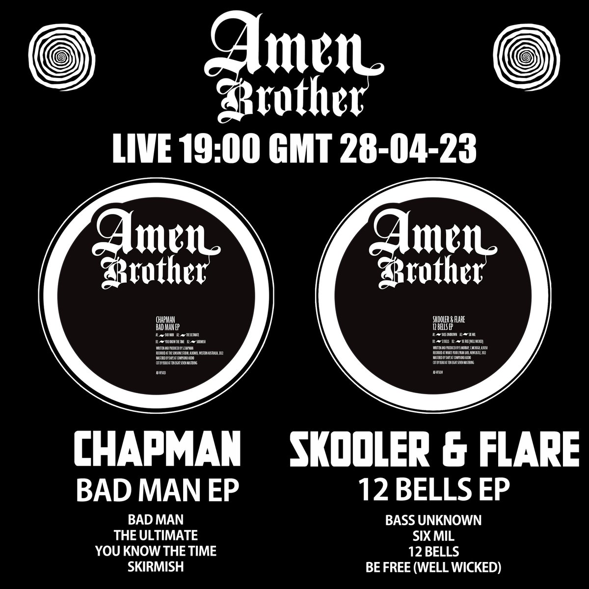 Chapman - Bad Man EP

Skooler &amp; Flare - 12 Bells EP

NOW LIVE!

vinylfanatiks.co.uk