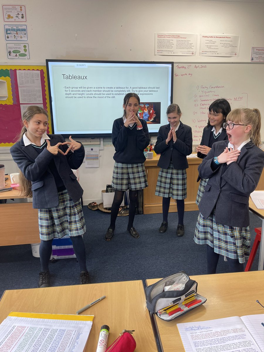 MonktonEnglish's tweet photo. #MonktonYear7 learning about Shakespeare’s #TwelfthNight through the art of tableaux #MonktonCreativity #MonktonCollaboration @MonktonPrep @MonktonBath https://t.co/kjqGzQS5xP