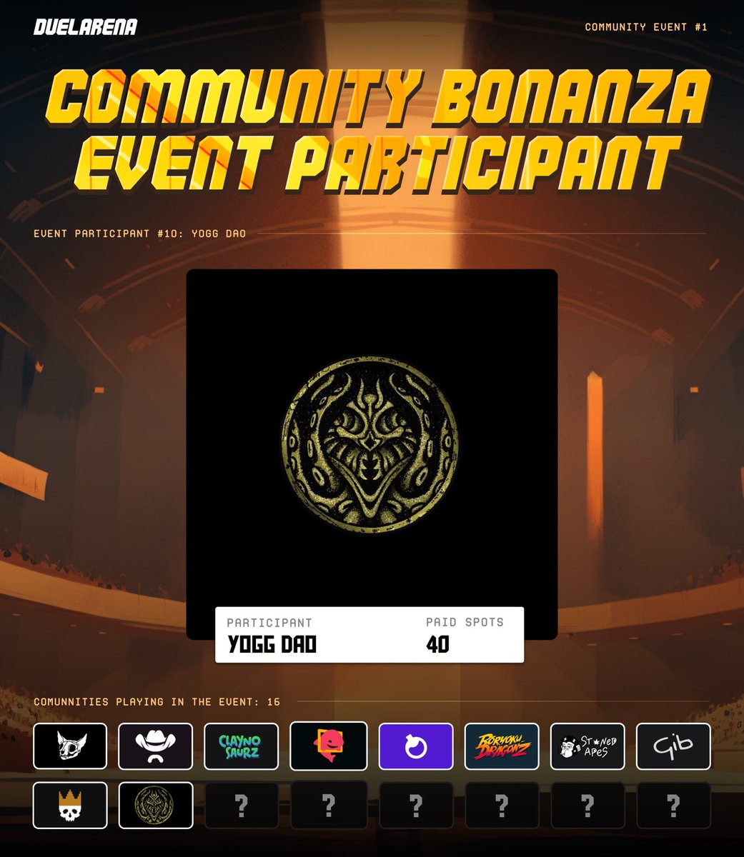 This Sunday, we are hosting #Solana’s biggest community event, the Community Bonanza. 15 top projects will play some PvP Blackjack on our platform. 

We are delighted to announce that the tenth partner project to be revealed is none other than <a href="/YoggDAO/">Yogg</a>.

More info below 👇