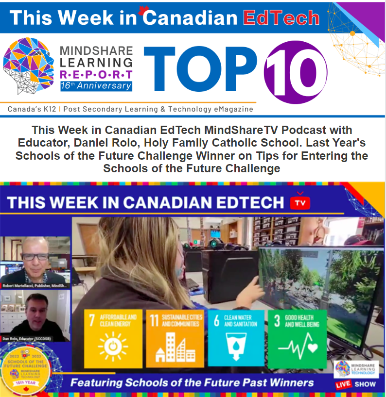New Issue! This Week in Canadian #EdTech #Top10 > #MindShareTV Features Educator <a href="/danielrolo/">Daniel M. Rolo</a> on Engaging Students through #STEM #eSports! OntarioEdu Indigenous Report, #AI chatbots Impact on #HigherEd TDSB Unleashing Learning, Unboxing <a href="/Clever/">Clever</a> #ISTELive23 mindsharelearning.benchmarkurl.com/c/v?e=1628D91&…