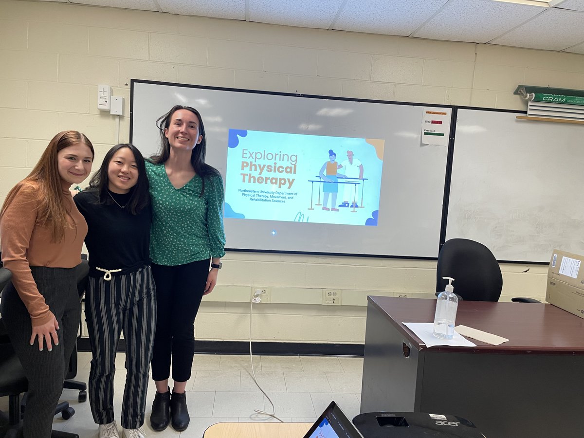 Leaders from the #Northeastern Physical Therapy Club, Courtney Thompson, Emma Castle &amp; Alison Sheng shared their knowledge &amp; passion for #physicaltherapy at The #Boston Central Adult High School. <a href="/BostonSchools/">BostonPublicSchools</a> <a href="/NUBouve/">Bouvé College of Health Sciences at Northeastern</a> #AlumniNU <a href="/ProfPowell15/">Camille Powell, PT, DPT, NCS</a>