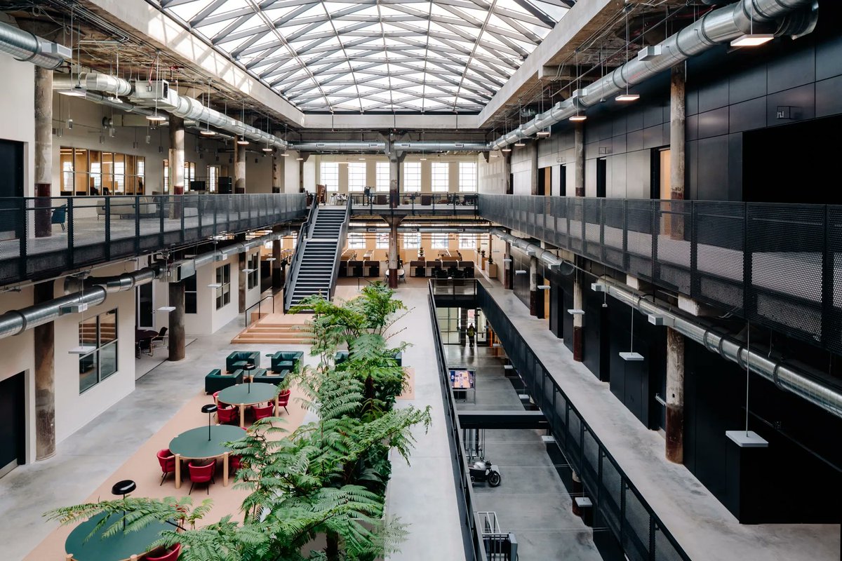archinect's tweet image. Gensler and CIVILIAN team reimagines abandoned Detroit book depository as startup hub for mobility innovation 

arcnct.co/3Lcsqnb 

📸 Jason Keen &amp;amp; Brian Ferry @gensler_design #DetroitArchitecture #AdaptiveReuse