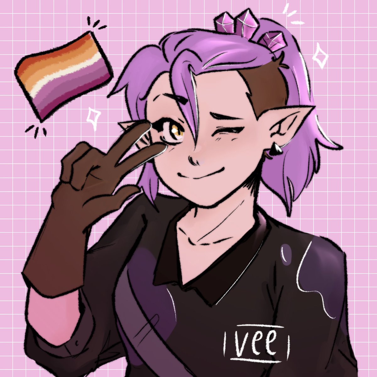 veemoo_'s tweet photo. LESBIAN VISIBILITY WEEK EVERYONE🗣️‼️‼️‼️💞
.
A drawing of my beloved and favorite lesbian!#lesbian #AmityBlight #toh #pride https://t.co/M0ckeDKUoE