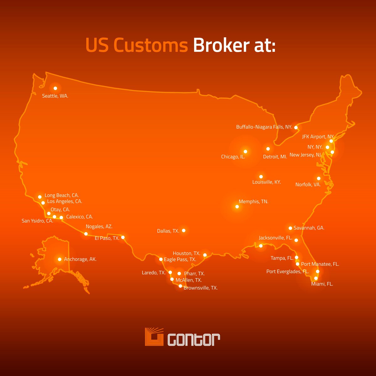 GONTORLogistics's tweet photo. Strategic points of service in the US

#customsbroker #logistics #international #GONTOR #solutions #success #usa #mexico #canada #trading #worldwide #trustmadelogistics https://t.co/urKgKaCcbO