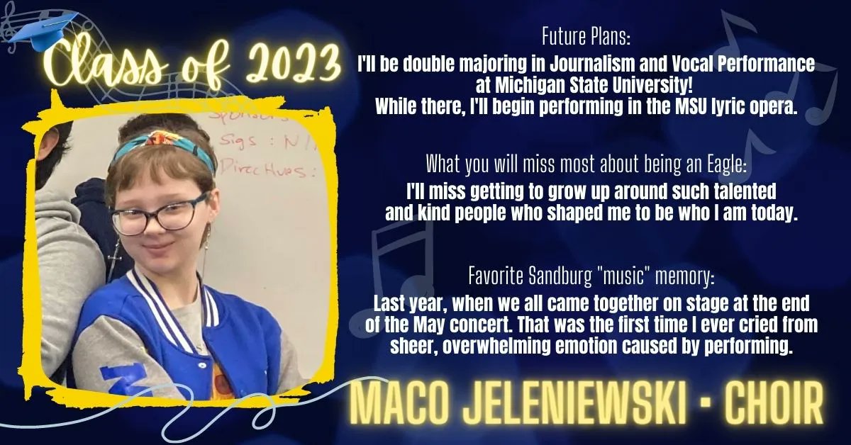 CSHS Music Boosters (@csmusicboosters) on Twitter photo Congrautlations and BRAVO to Maco, who has been a member of Sandburg Choir for 4 years, performing in the spring musical as well.
<a href="/SandburgHS/">Carl Sandburg H.S.</a> <a href="/CSEngMusEL/">English, Music, EL, and Media Center @SandburgHS</a> <a href="/SandburgChoirs/">SandburgChoirs</a> Congrautlations and BRAVO to Maco, who has been a member of Sandburg Choir for 4 years, performing in the spring musical as well.
<a href="/SandburgHS/">Carl Sandburg H.S.</a> <a href="/CSEngMusEL/">English, Music, EL, and Media Center @SandburgHS</a> <a href="/SandburgChoirs/">SandburgChoirs</a>