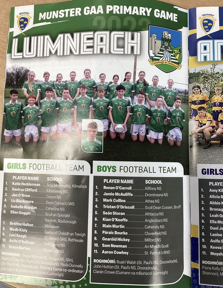 Congratulations to our very own S.C. who lined out for Limerick @LITgaelicground last weekend Vrs Clare - A day you will never forget and we are all so proud of you in #KBNS #LuimneachAbú @LimerickGAAzine @cnambnaisiunta #bród #measmór
@kilbehennyns