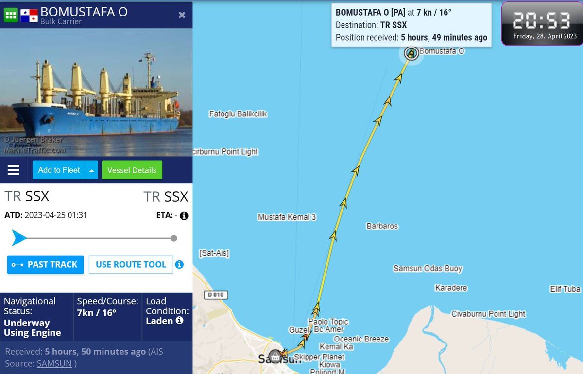 Турецька влада відпустила BOMUSTAFA O (IMO: 9114476), проігнорував звернення України щодо арешту судна і вантажу. Судно було завантажено на якірній стоянці порту Кавказ, ячмінь доставлявся з окупованого Криму.