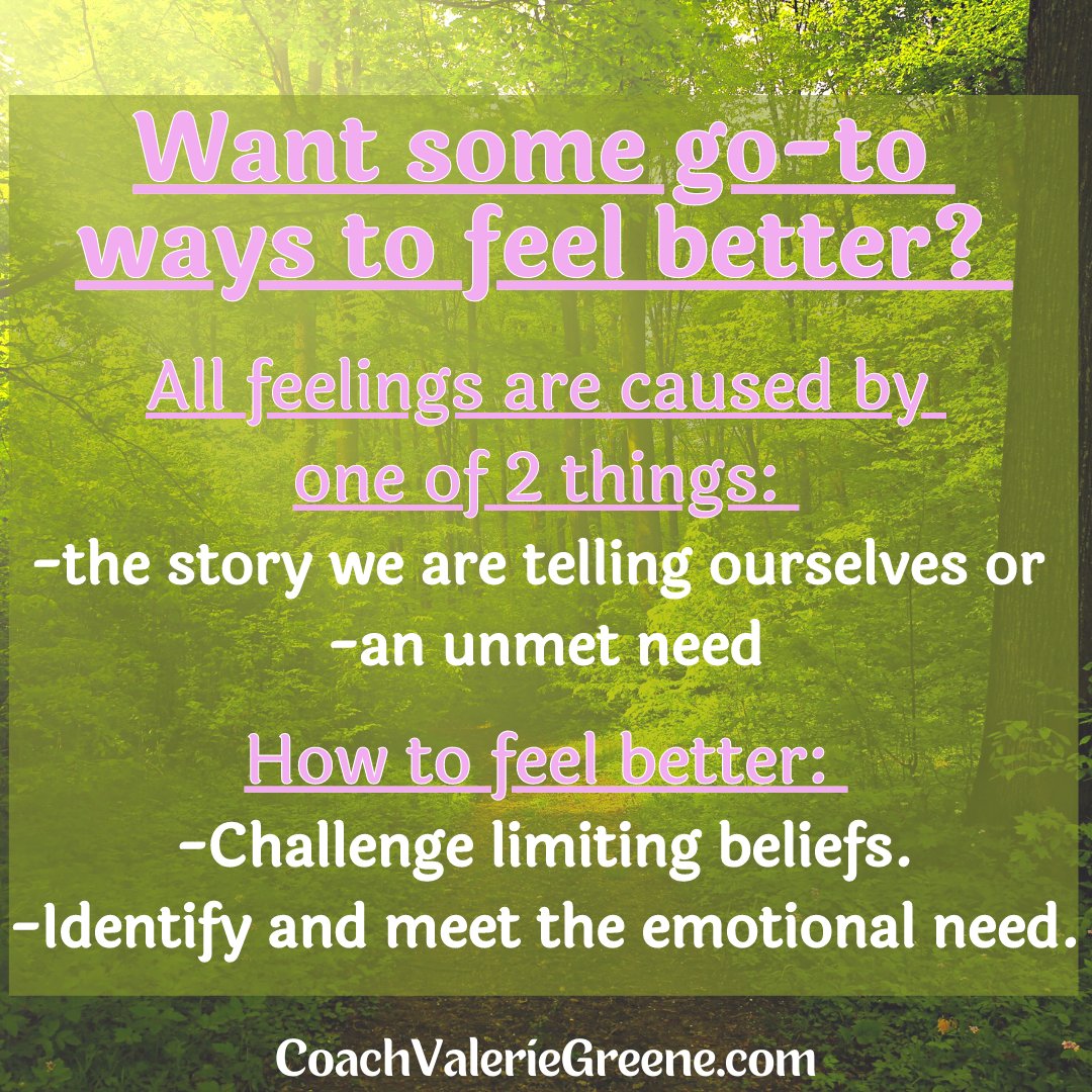 CoachValGreene's tweet photo. The Inner Work:

-The Mantra: Feelings are either caused by limiting beliefs/story or an unmet need.

You can download my free ebook with the Self-Empathy Practice here: https://t.co/NYpntB4ICS https://t.co/VRXt1itnMo